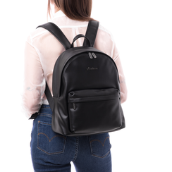 Zaino nero in eco-pelle, 