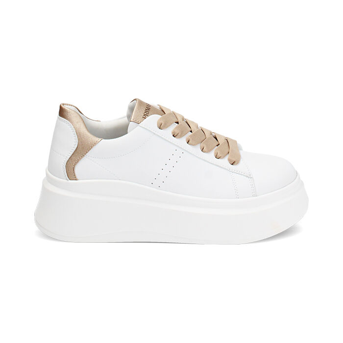 Sneakers bianco-oro, Primadonna, 242800720EPBIOR037
