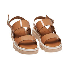 Sandali nude in pelle vernice, Primadonna, 214304549VFNUDE035, 002 preview
