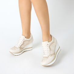 Zapatillas de mujer beige de tela, Primadonna, 252811626TSBEIG035, 002a