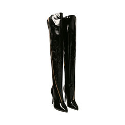 Stivali overknee neri in naplack, tacco 10,5 cm, Primadonna, 202118622NPNERO035, 002 preview