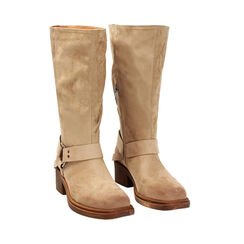 Biker taupe tacco 5 cm, Scarpe, 27P686110MFTAUP035, 003 preview