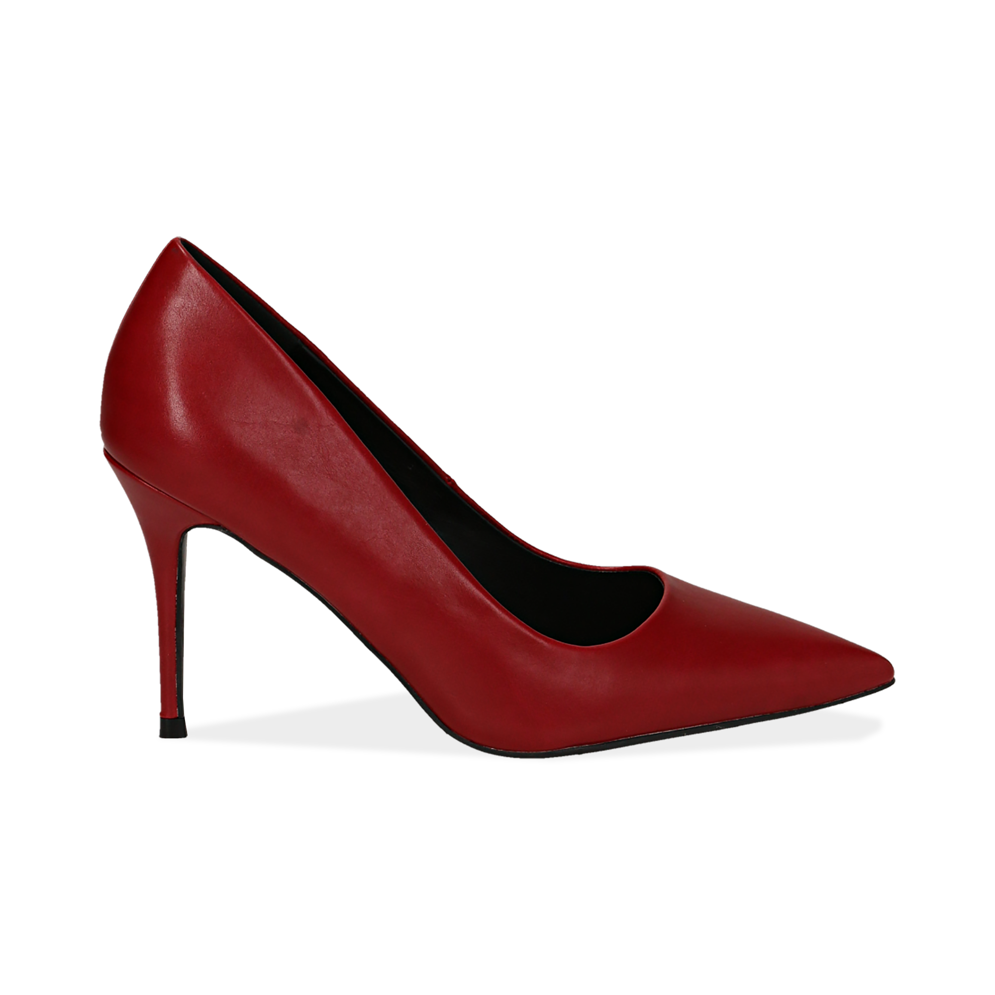 scarpe rosse con tacco in pelle