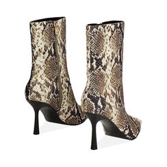 Botines efecto pitón negro-beige con tacón de 8 cm, Primadonna, 264907301LYPINB035, 005 preview