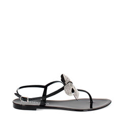 Sandalias de playa para mujer negras en PVC, Primadonna, 254740605PVNERO036, 001a