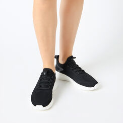 Slip on donna nera in tessuto, 25P405102TSNERO035, 002a