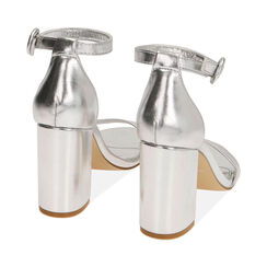Sandalias plata laminada, tacón 9 cm, Special Price, 192783414LMARGE036, 003 preview