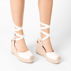 Alpargatas mujer blancas en lona, Primadonna, 254920101CABIAN035, 002a