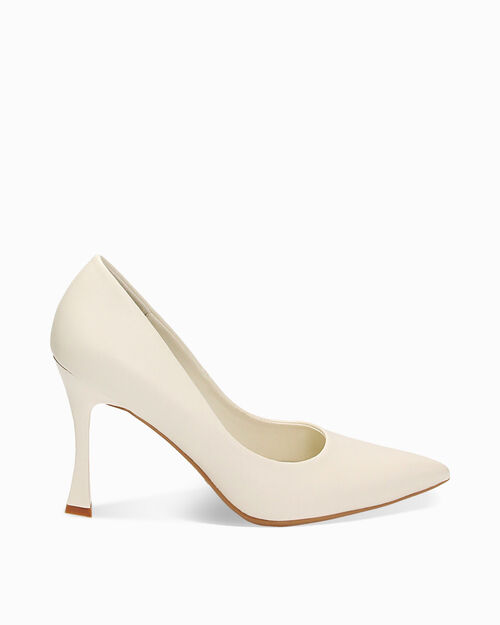 D&eacute;collet&eacute; panna, tacco 9,5 cm, CREAM