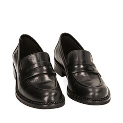 WOMEN SHOES MOCASSINS LEATHER NERO, Primadonna, 22A503022PENERO036, 002a