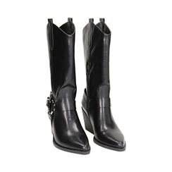 Stivali texani neri con fibbie, tacco 6,5 cm, Primadonna, 233073128EPNERO035, 002 preview
