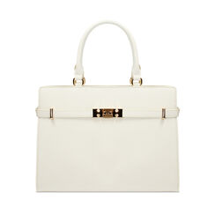 Sac &agrave; main blanc avec d&eacute;tails &eacute;l&eacute;gants, Primadonna, 27D900672EPBIANUNI, 001a