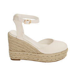 Espadrillas bianche in canvas, platform 8,5 cm, Primadonna, 214981916CABIAN035, 001 preview