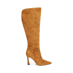 Stivale cognac in microfibra, tacco 10 cm, Primadonna, 242159752MFCOGN035, 001 preview