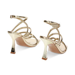 Sandalias con tacón doradas de laminado, Special Price, 234960811LMOROG037, 003 preview