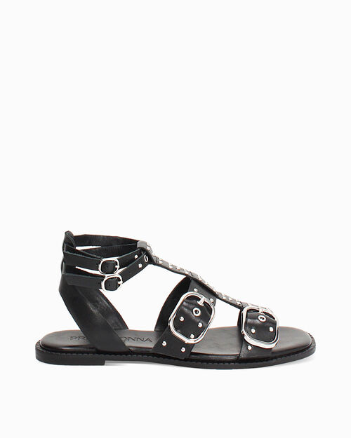 Sandali bassi neri minimal chic, BLACK