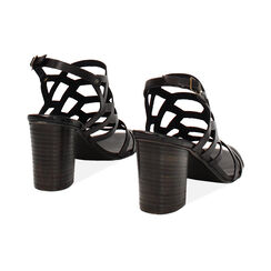 Sandale à talon pour femme noire en cuir de vachette, Primadonna, 257239909VANERO035, 004 preview