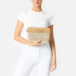 Pochette donna da mare in paglia beige, Primadonna, 25J904696PGBEIGUNI, 002a