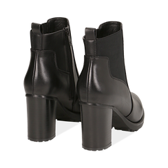 Chelsea boots neri in eco-pelle, tacco 8,5 cm , Scarpe, 143066110EPNERO035, 004 preview