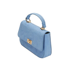 Mini bag celeste a mano in microfibra, Primadonna, 215124677MFCELEUNI, 002 preview