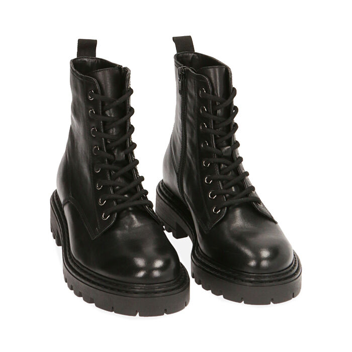 Rangers femme en cuir noir talon 3 5 cm Primadonna Collection