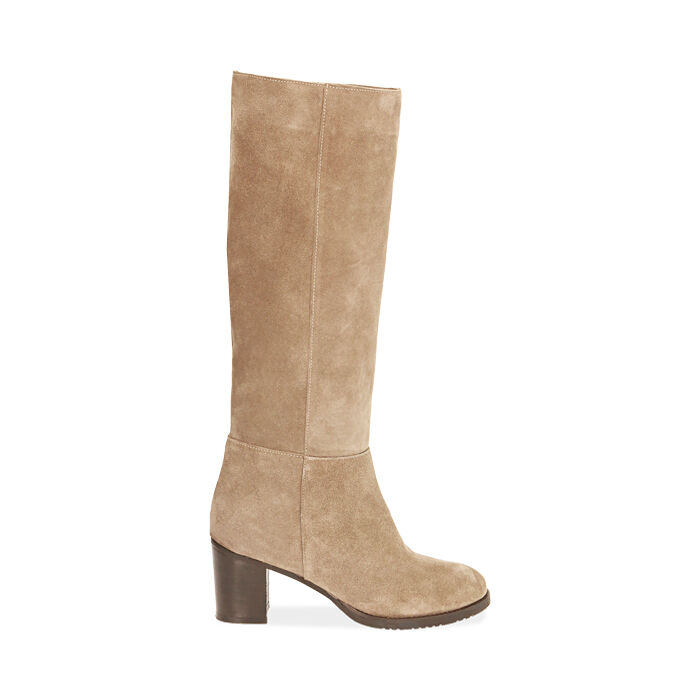 bottes taupe daim