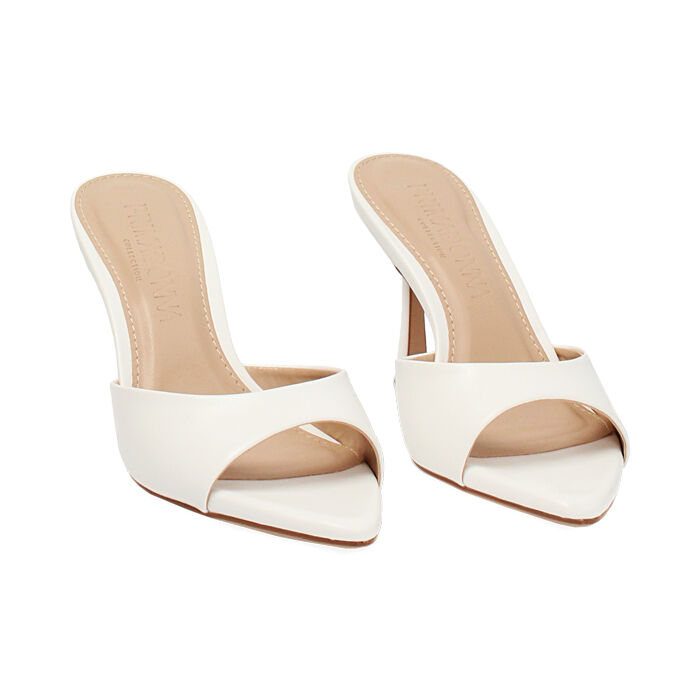 Mules Scarpe Open Toe Bianche MISS GLOBO Sabot Mules Bianche Con