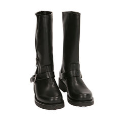 ZAPATOS BIKER SINTETICO NERO, Primadonna, 202884112EPNERO035, 002a