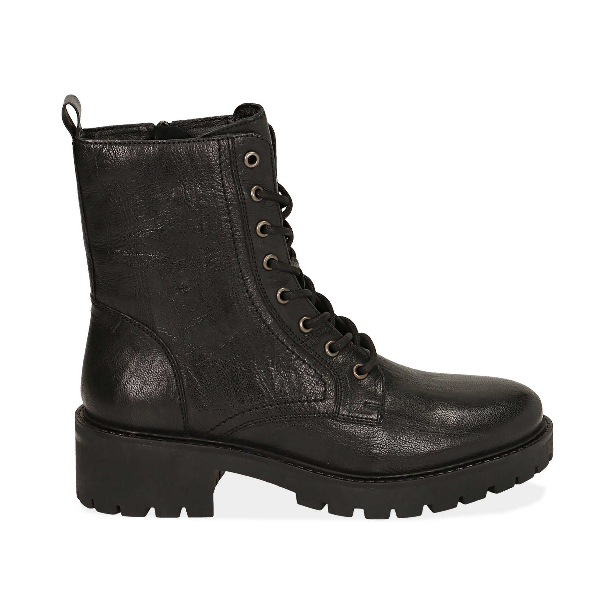 Botas militares de piel en color negro | Primadonna Collection