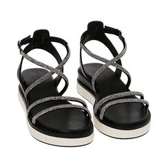Sandali neri, zeppa 4,5 cm, Primadonna, 214927232EPNERO035, 002 preview