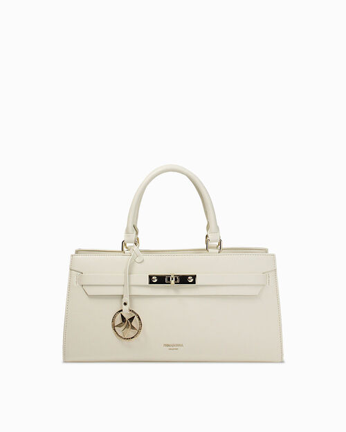 Borsa a mano panna con tracolla removibile, CREAM