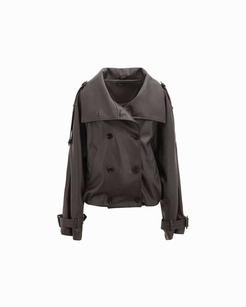 Giubbino testa di moro con colletto ampio, DK BROWN