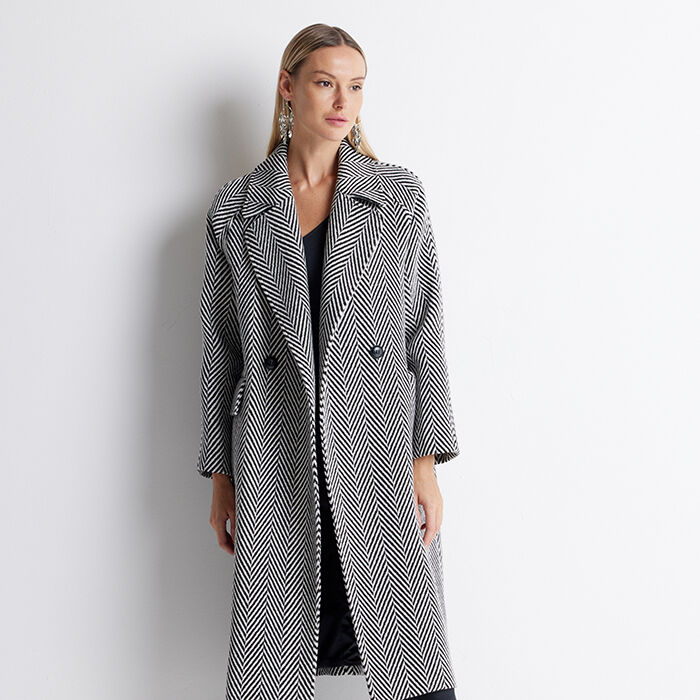 Cappotto donna bianco nero Primadonna Collection
