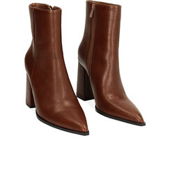 Tronchetto cognac, tacco largo 9 cm, Primadonna, 244914902EPCOGN037, 002a
