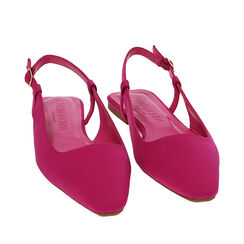 Ballerine slingback fucsia in tessuto, Primadonna, 214909978LYFUCS035, 002a