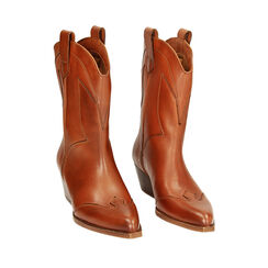 Botines de cuero color coñac, Primadonna, 23N550038PECOGN035, 002a