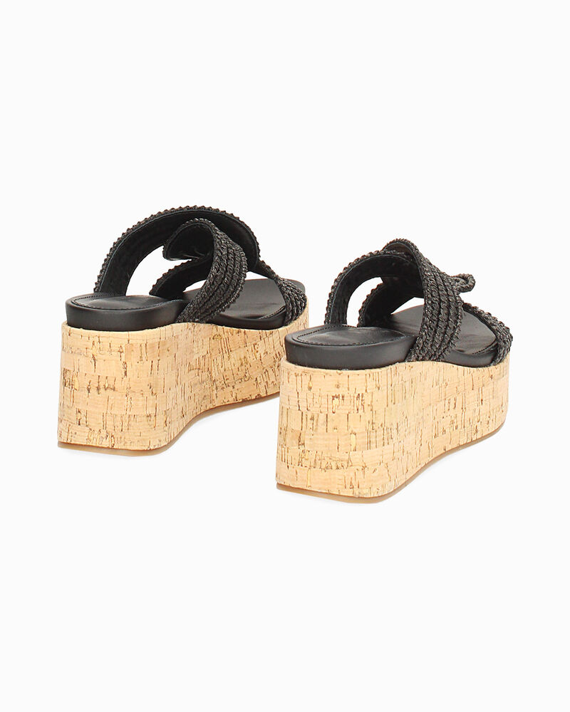 Zeppe donna nere in raffia image number null