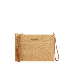 Pochette femme beige en raphia, Primadonna, 255125738RFBEIGUNI, 001a