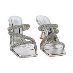 Mules open toe mujer plata en laminado con piedras, Primadonna, 254923451LPARGE035, 003 preview