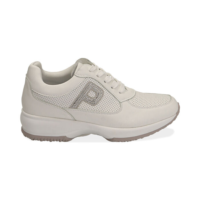 Sneakers blancas, cuña 4 cm | Primadonna Collection
