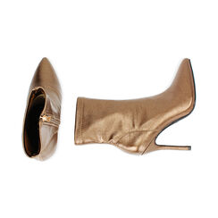 Ankle boots bronzo laminato, tacco 11 cm , Soldés, 182146830LMBRON035, 003 preview