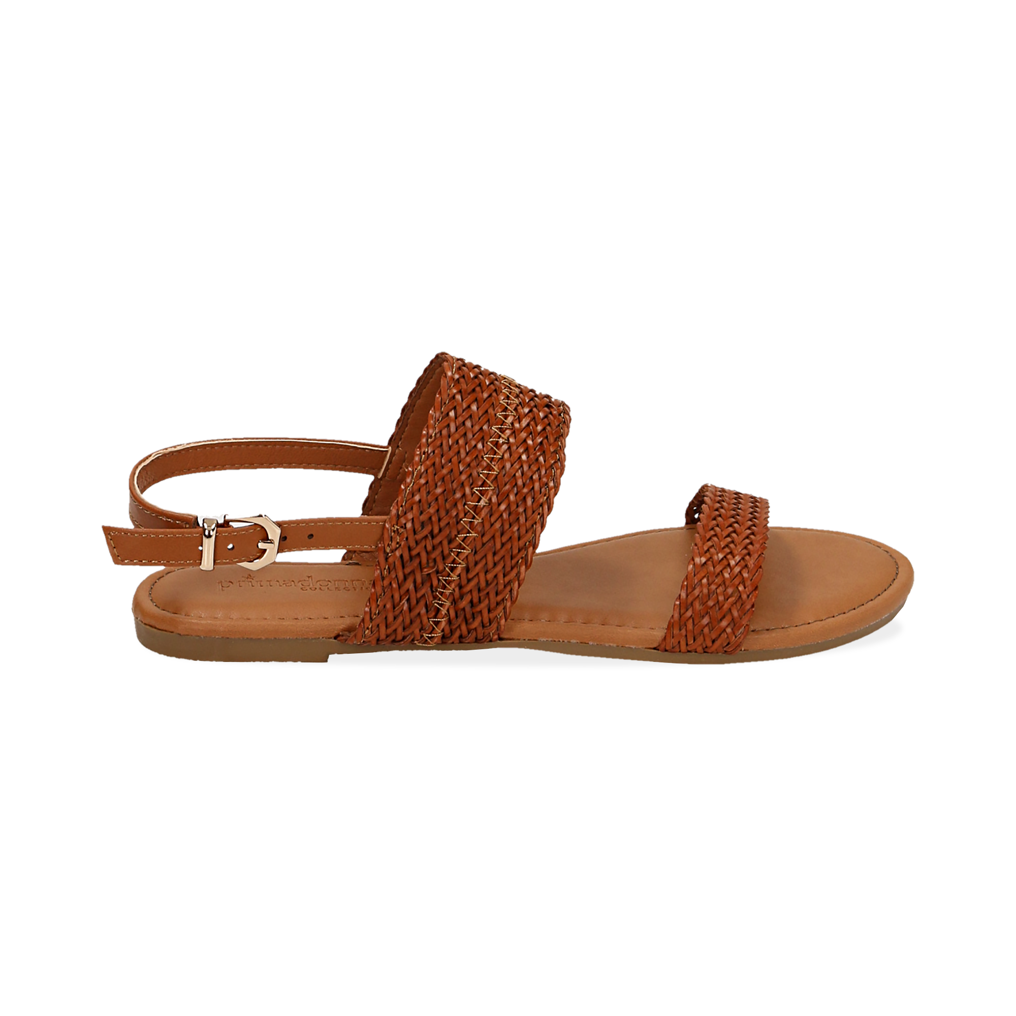 Sandali flat cuoio in eco-pelle intrecciata donna | Primadonna Collection