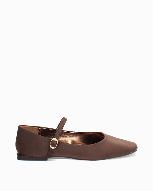 ZAPATOS BAILARINA LYCRA MORO, DK BROWN