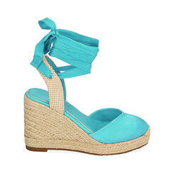 Espadrillas celesti in raso, zeppa 10 cm, Primadonna, 214998040RSCELE035, 001 preview