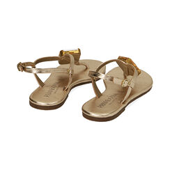 Sandali oro in pelle con gemma, Primadonna, 19A907753PEOROG038, 004 preview
