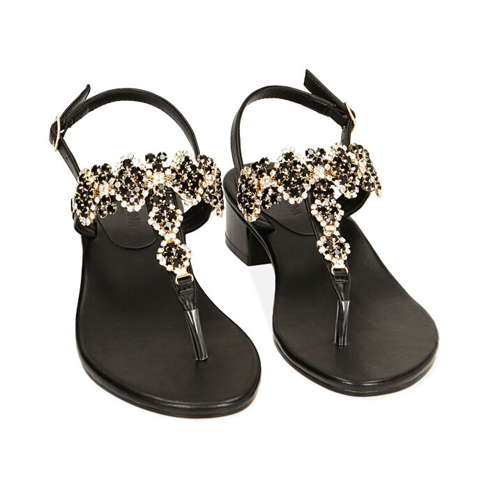 Sandali donna infradito nero tacco 3 5 cm Primadonna Collection