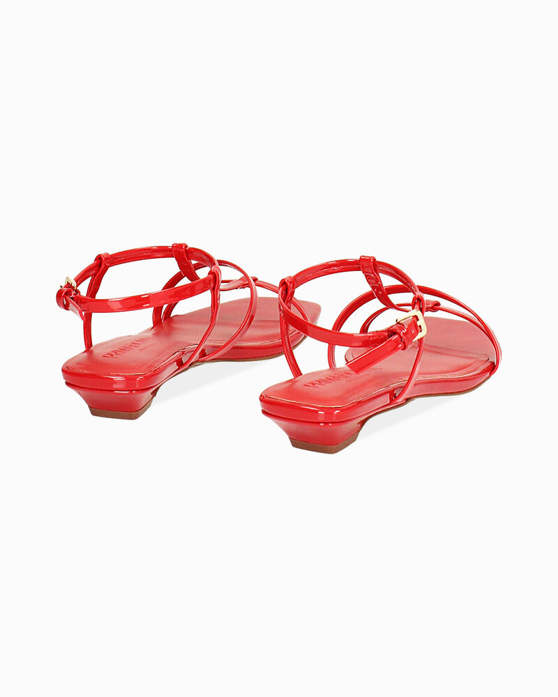 Sandalo donna rosso basso con t-bar image number null