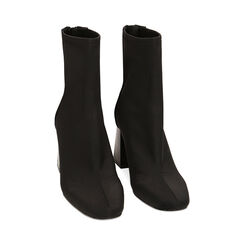 Ankle boots neri in tessuto, tacco 7,5 cm, Primadonna, 224859812LYNERO035, 002 preview
