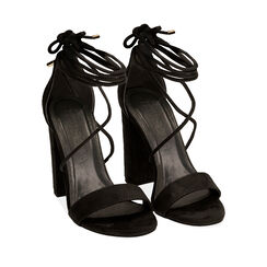 ZAPATOS SANDALIA MICROFIBRA NERO, Special Price, 192760851MFNERO037, 002a