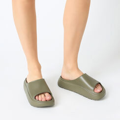 Sandalias de playa mujer militares en PVC, Primadonna, 254740613PVMILI036, 002a